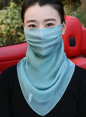 100%桑蚕丝口罩真丝遮阳面罩防晒