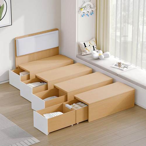 定制小户型日式榻榻米收纳床柜衣柜组合阳台地台床头柜1.2米m单人