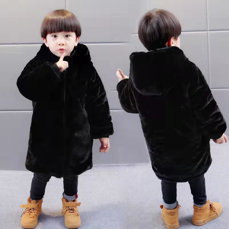 儿童皮草毛毛衣2024新款男孩女孩中大款夹棉保暖抗风寒加厚外套图片