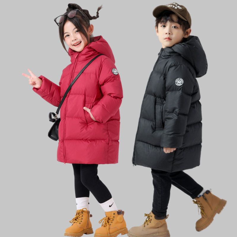 冬季新款儿童羽绒棉服中长款过膝加厚男童装女童中大童抗极寒外套