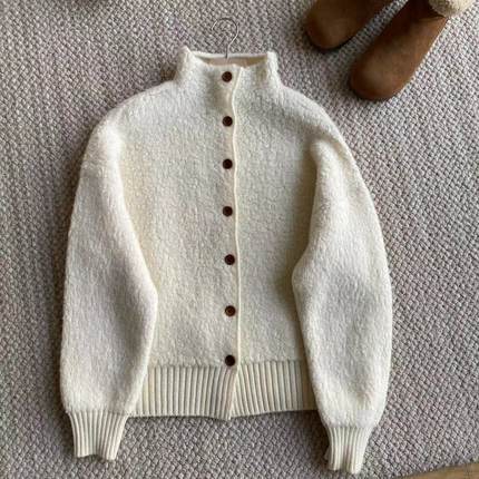 小文姐W0795-温暖感穿搭复古圈圈针织开衫毛衣宽松外套上衣女