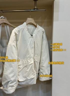 小文姐 W0663-冬款欧货圆领棉衣外套款宽松休闲小个子轻薄棉服