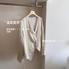 W0065-‘温柔美学’夏季小众百搭休闲文艺风系带设计开衫