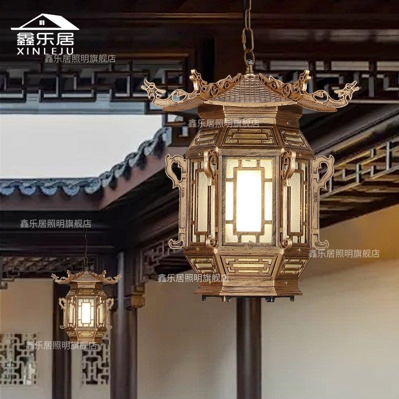 中式户外吊灯屋檐仿古廊灯笼过道古典宫灯凉亭庭院复古室外防水灯