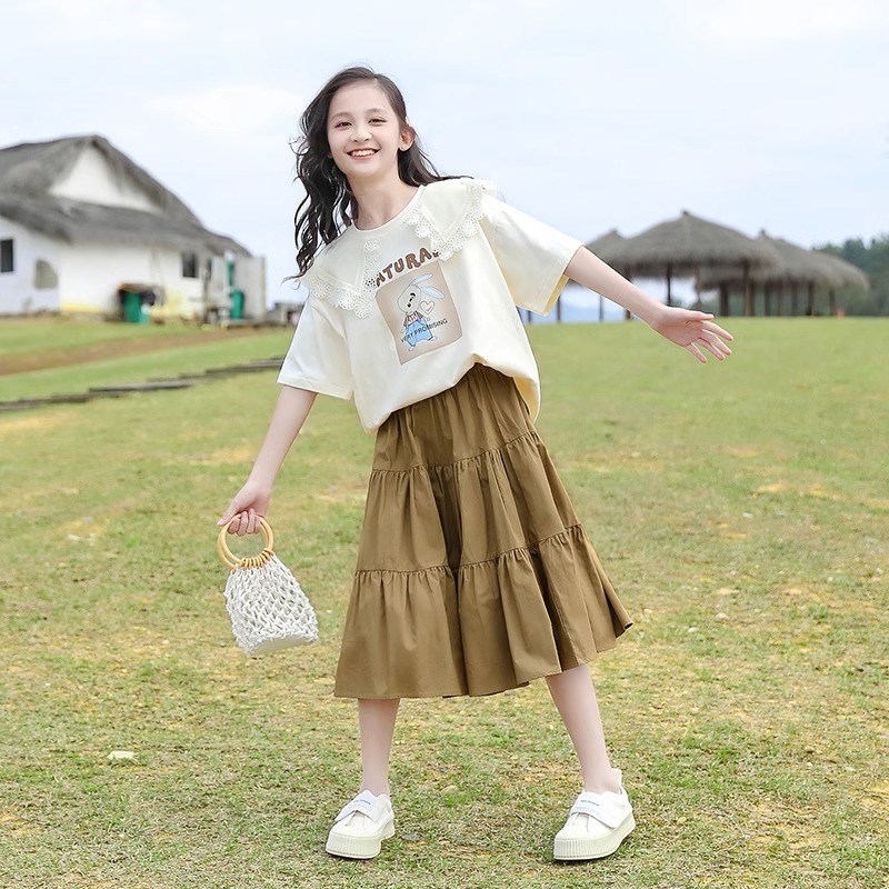 女童连衣裙夏装2025新款洋气儿童夏季网红裙子女孩学院风两件套装