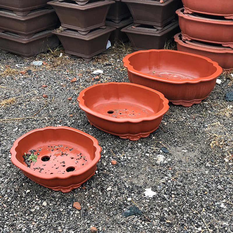 宜兴紫砂花盆海棠一米椭圆形80公分特大号盆景树桩庭院地面古典