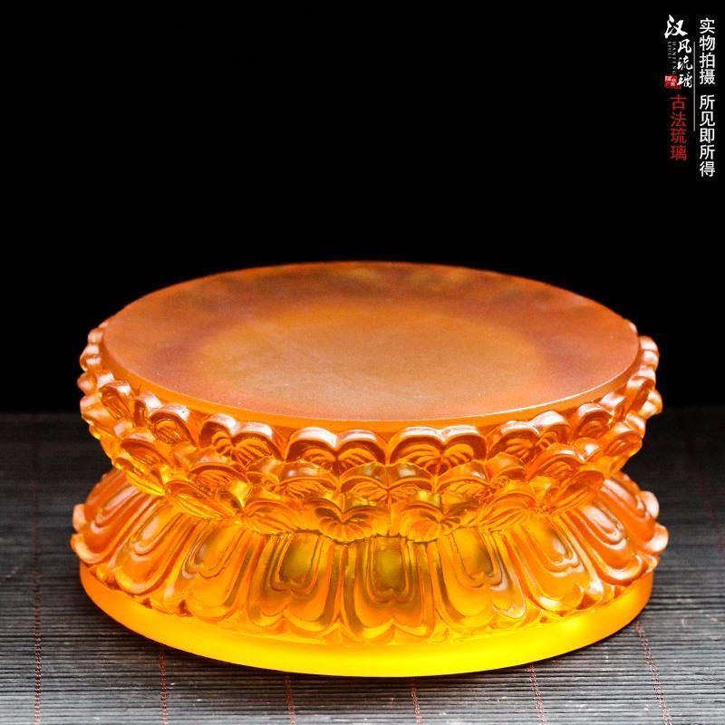 观音财神弥勒佛像琉璃供奉台双层莲花底座加高圆形客厅家用莲花座