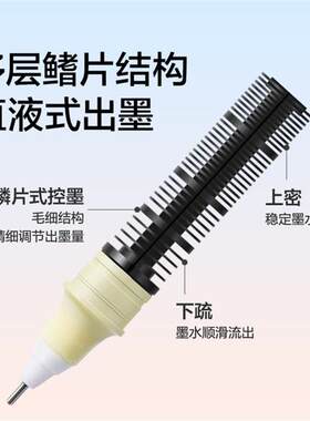纽赛速干款马克龙色系走珠笔0.5mm全针管黑色顺滑耐用直液笔