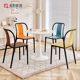 塑料靠背椅子加厚可叠放餐桌凳子酒店阳台客厅休闲新中式 家用餐椅