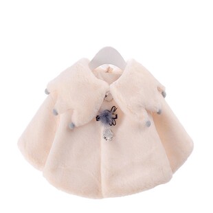 婴儿斗篷加厚秋冬款0女童礼服披肩外套1公主2宝宝披风冬季加厚3岁
