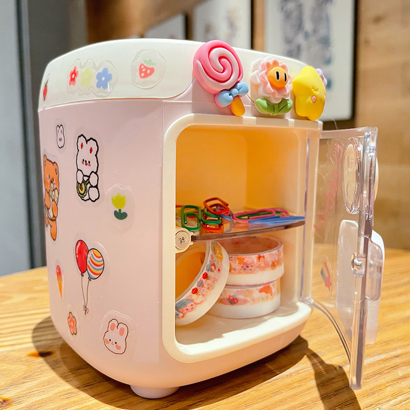 卡通可爱学生笔筒办公室创意时尚桌面收纳盒高颜值儿童化妆刷笔桶