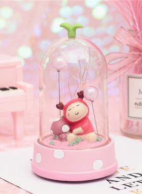 发条可爱卡通音乐盒音乐铃星星灯鹿先森星球小夜灯生日礼物摆件