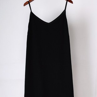 V领性感高端雪纺吊带背心上衣夏中长款内搭外穿大码双层吊带裙女