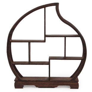 实木茶杯架子茶具架紫砂茶壶小博古架中式摆件木雕展示架鸡翅木质