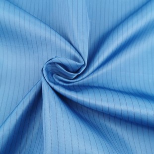 防静电布料条纹网格防尘屑不粘毛发工作服面料内衬里布里料定制