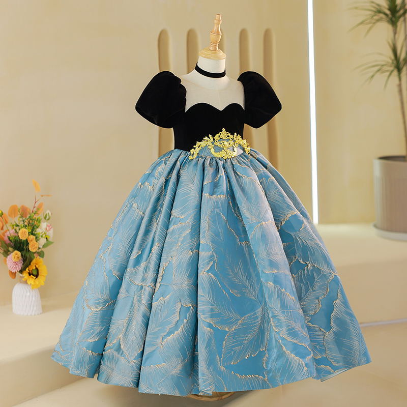 儿童晚礼服大气高档女童舞台走秀模特演出小女孩钢琴主持人公主裙