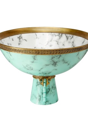 欧式陶瓷配铜餐厅纸巾盒客厅果盆家居饰品玄关挂镜卧室装饰摆件