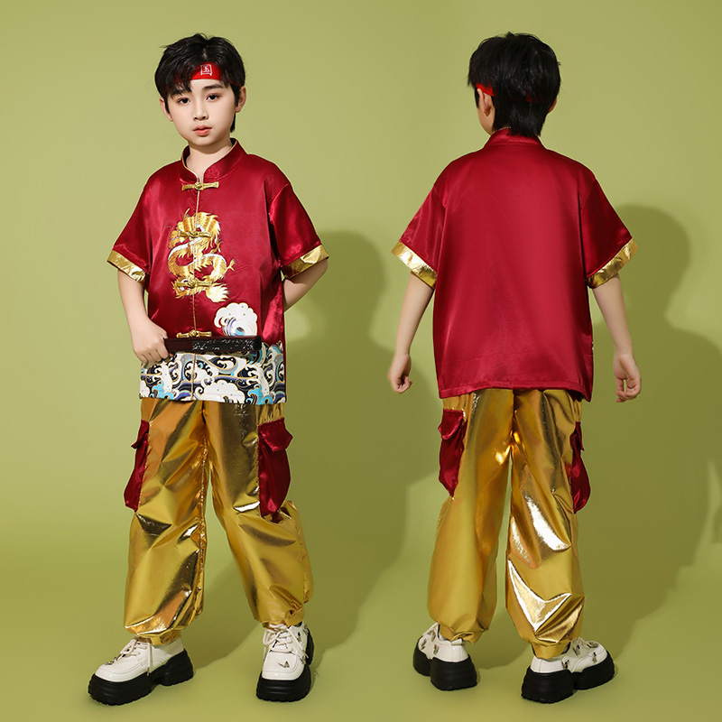 六一国潮表演出服装儿童龙年中国风武术服套装男女童少儿爵士舞