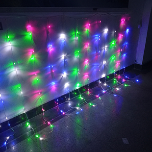 数码LED流水灯窗帘灯水帘瀑布灯串春节阳台装饰彩灯闪灯七彩防冻