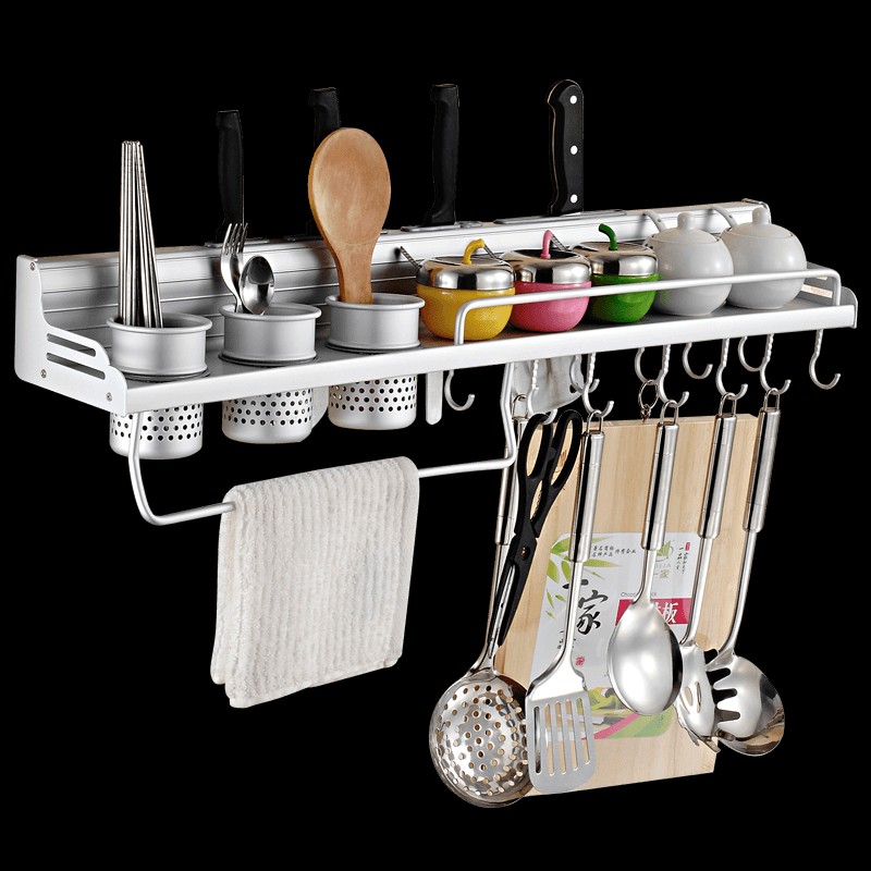 厨房收纳置物架壁挂式免打孔刀架用品筷子多功能调料墙上架子挂钩