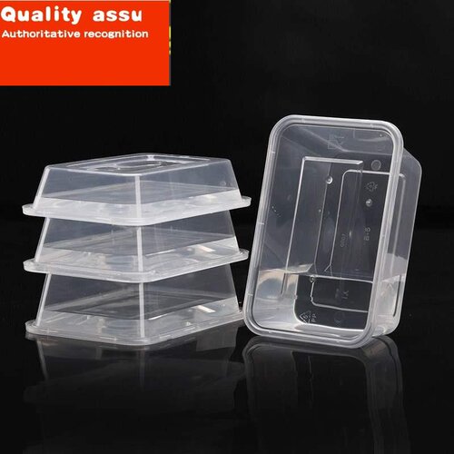 take-away rectangle disposable lunch box with thick plastic
