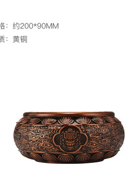 朱炳仁铜 八方来财聚宝盆 开业家居客厅桌面高档工艺品装饰品礼品