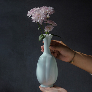 素功瑾礼仿宋新中式禅意陶瓷干花家居花瓶插花花器复古台面摆件