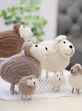 圣诞节毛毡大号羊桌面摆件家居客厅创意装饰品摄影道具手作工艺品