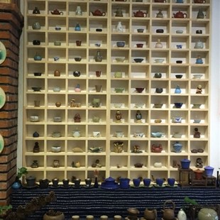 定做实木格子架壁挂茶壶展示架博古架多宝阁格子柜墙壁置物架货架