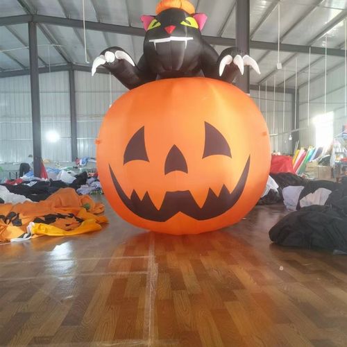 万圣节充气南瓜气模发光黑猫南瓜头巫婆骷髅头幽灵拱门卡通气模型