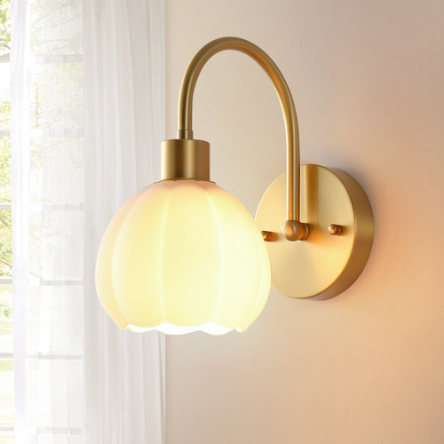 床头壁灯卧室复古客厅楼梯墙灯主卧背景墙法式奶油风灯具