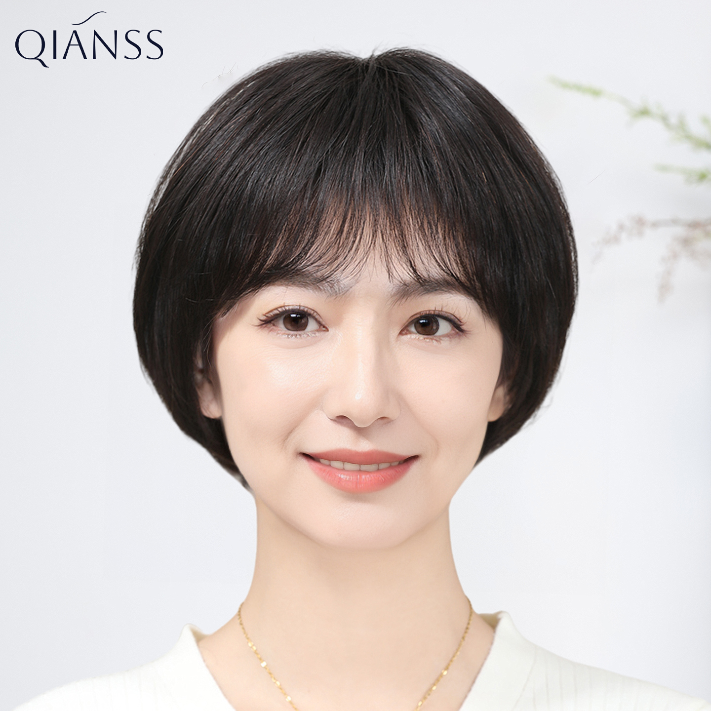 假发女全头套全真人发丝短发波波头中老年妈妈款日常自然无痕头套