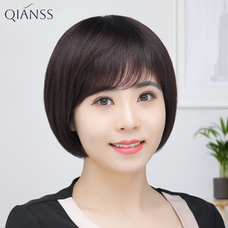 假发女全头套真人发丝无痕隐形中年妈妈款女士波波头短发透气自然