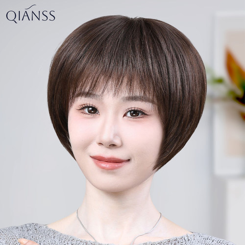 中老年妈妈短发波波头整顶假发