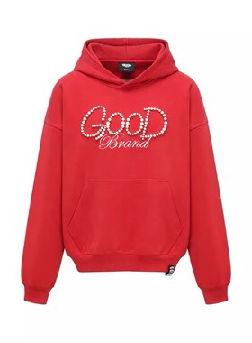 【新年限定】GOODBRAND 红色珍珠标语GOOD连帽卫衣 男女同款