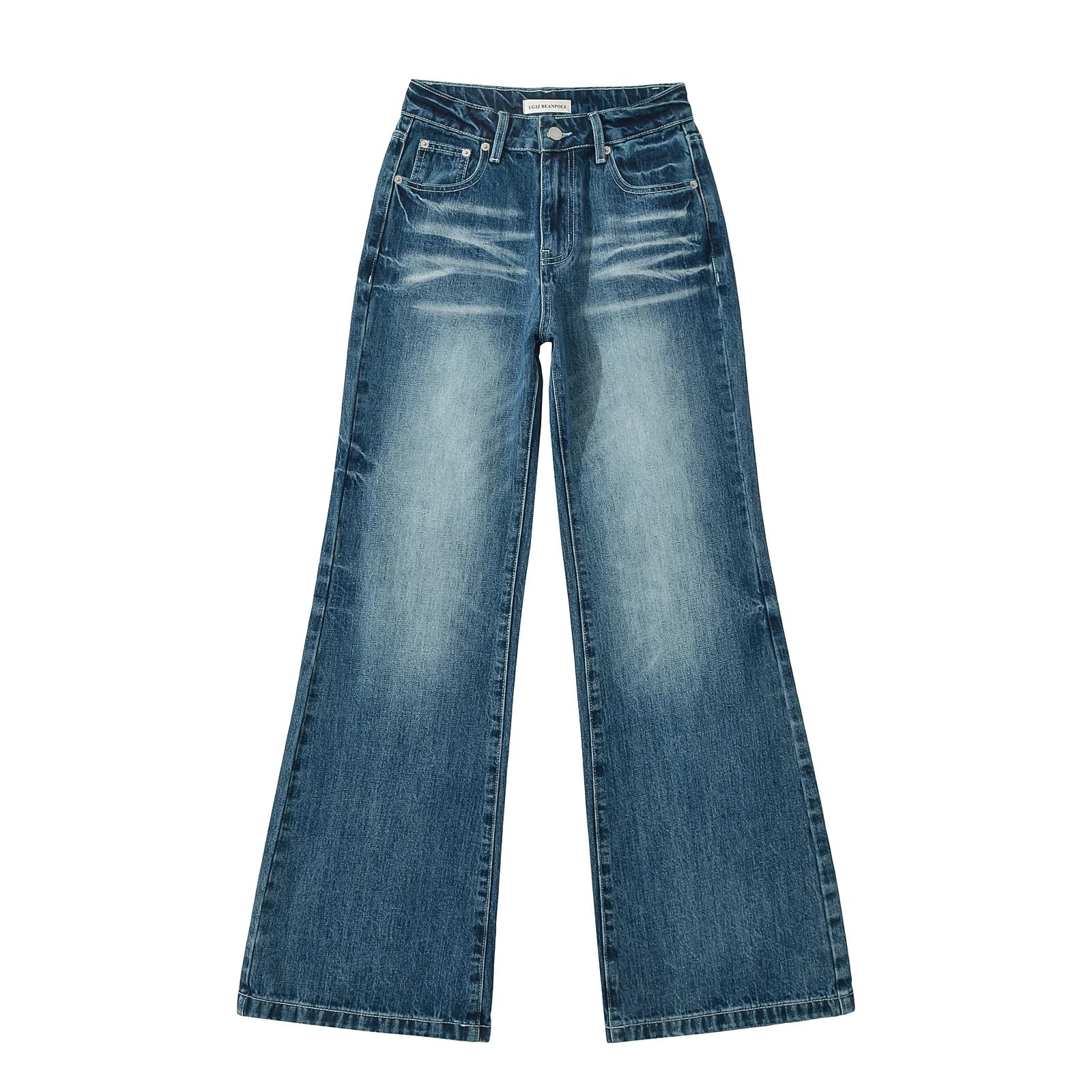 SAMEASME深色美式水洗直筒裤