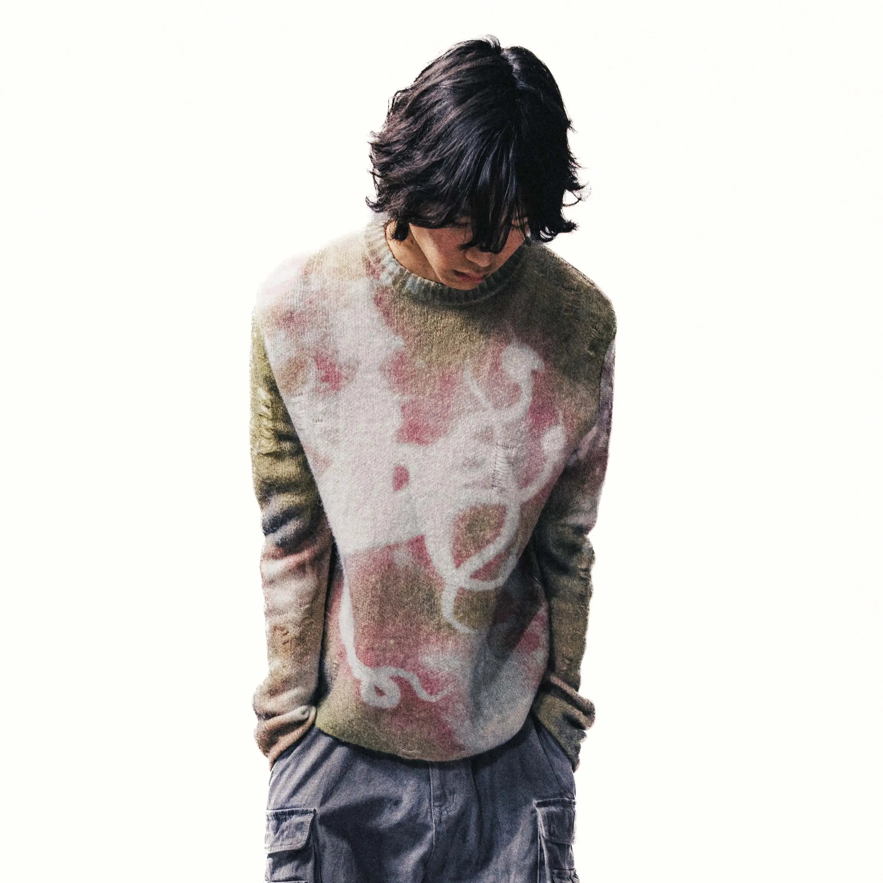 TBHNP教徒满印肌理印花毛衫