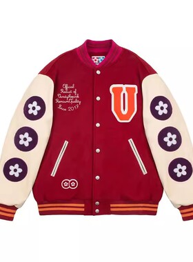 【官方正品】VandyThePink 红色经典美式刺绣棒球夹克 男女同款