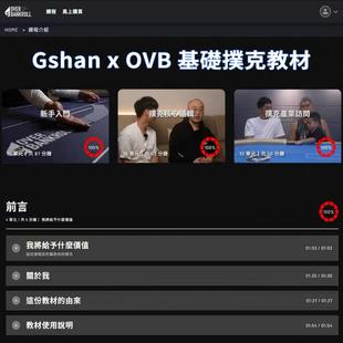 德州扑克教程Gshan OVB德扑课程视频会员基础教材51部MTT教学课