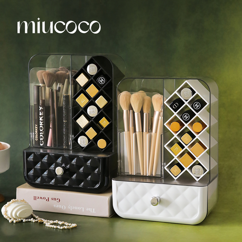 新品！防尘化妆刷口红一体收纳盒