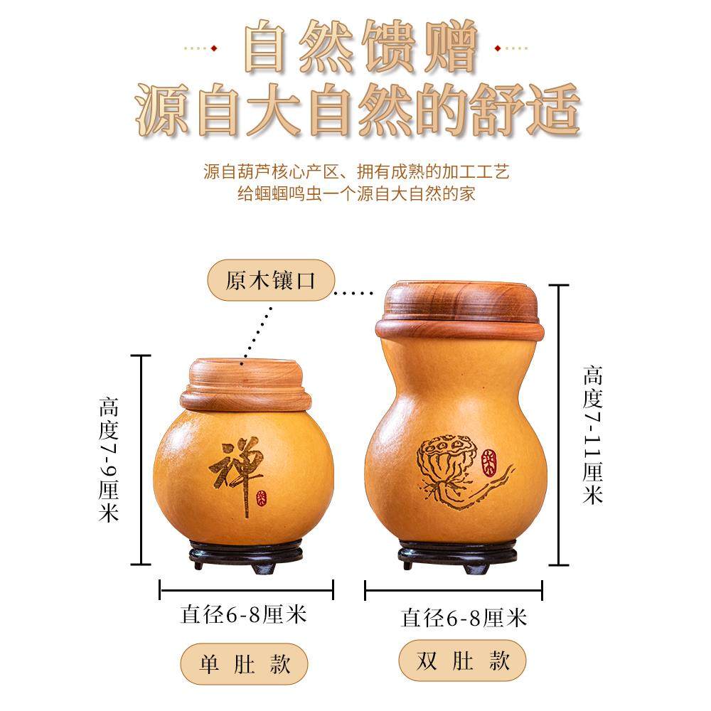 文玩七星口响簧蛐蛐蝈蝈罐过冬天然开口葫芦鸣虫叫罐具笼子手把件