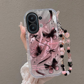 适用vivoS30手机壳S20飞舞蝴蝶S19Pro新女款 S18e高级感s17带挂绳s16pro全包防摔s15e个性 创意s12不会撞壳s10