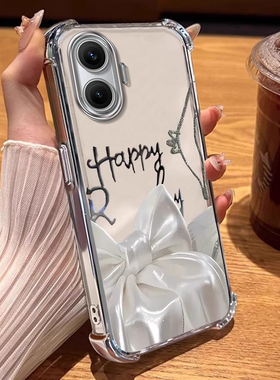 适用红米Turbo4Pro手机壳蝴蝶结Turbo3新款K80全包K70透明k60电镀四角防摔radmi小米note14高级感13轻奢风12