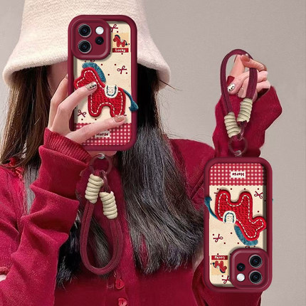 适用OPPOReno15手机壳新款女Reno14刺绣公仔13Pro马年限定12/11国潮创意10保护套reno9全包8防摔7硅胶6带挂绳