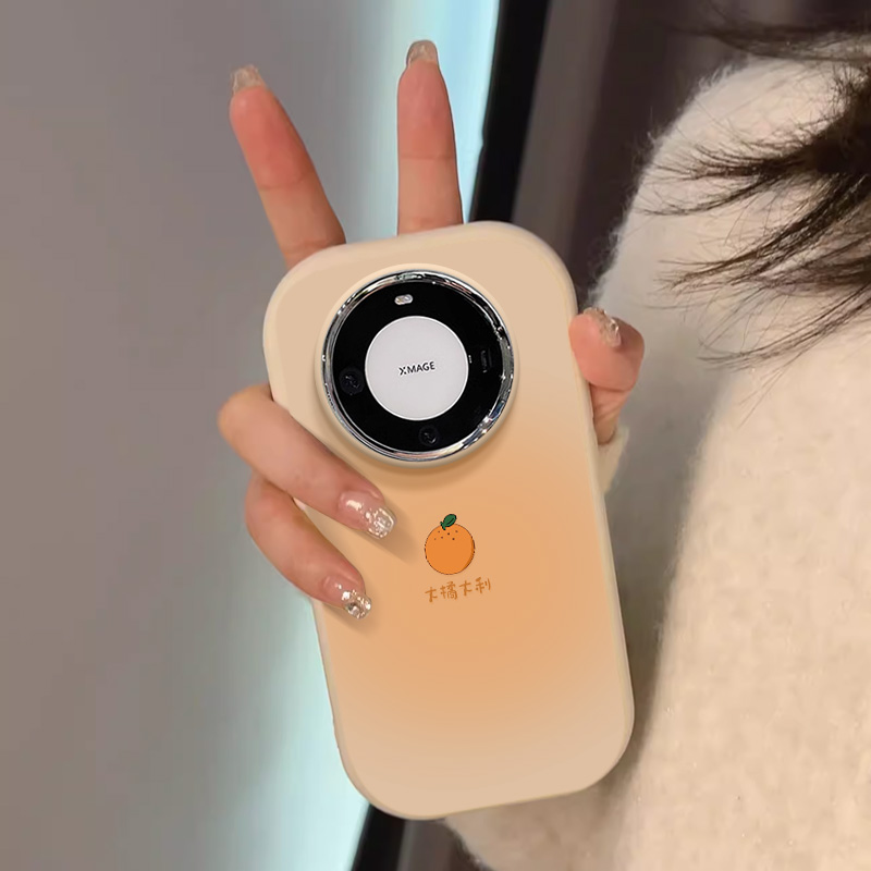 华为mate60手机壳新款魅特50Pro不会撞壳的40por硅胶软壳30晕染橘子Pura70女款nova12小清新11ultra超薄软壳