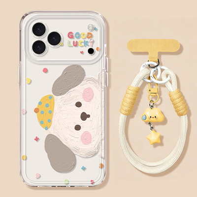 适用苹果17系列小猪透明防摔外壳