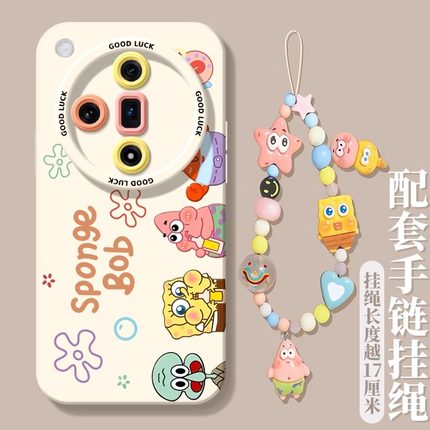 适用OPPOFindX8手机壳findx7可爱卡通x6Pro海绵宝宝x5新款OPPO硅胶软壳reno12全包k11x防摔10挂绳9/8手炼7se