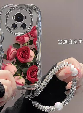 适用荣耀magic6手机壳新款magic7Pro红色玫瑰honor华为荣耀畅玩60全包防摔50/40plus不会撞壳30个性创意简约