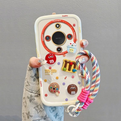 适用荣耀新款创意公仔挂绳保护套