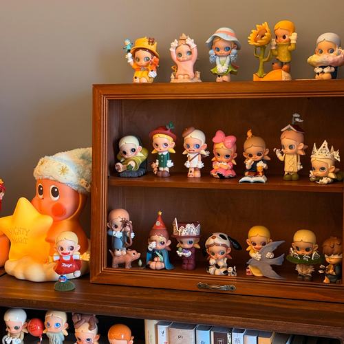 适用于泡泡玛特盲盒收纳展柜手办柜防尘展示盒免安装展示架陈列柜